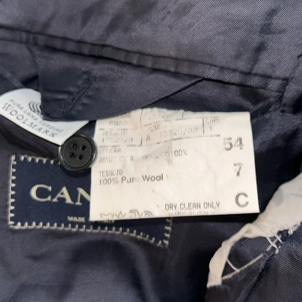 Canali Blazer Mens 42R Blue Wool Pinstripe Sport Coat Suit Jacket Italy Luxury